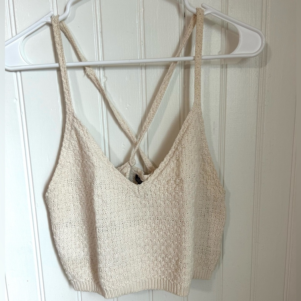 Cream Colored Knit Halter Top